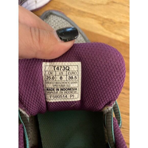 Asics Womens Athletic Running Shoes Size 8 Gray Purple Mesh Comfort Lightweight - Picture 10 of 10